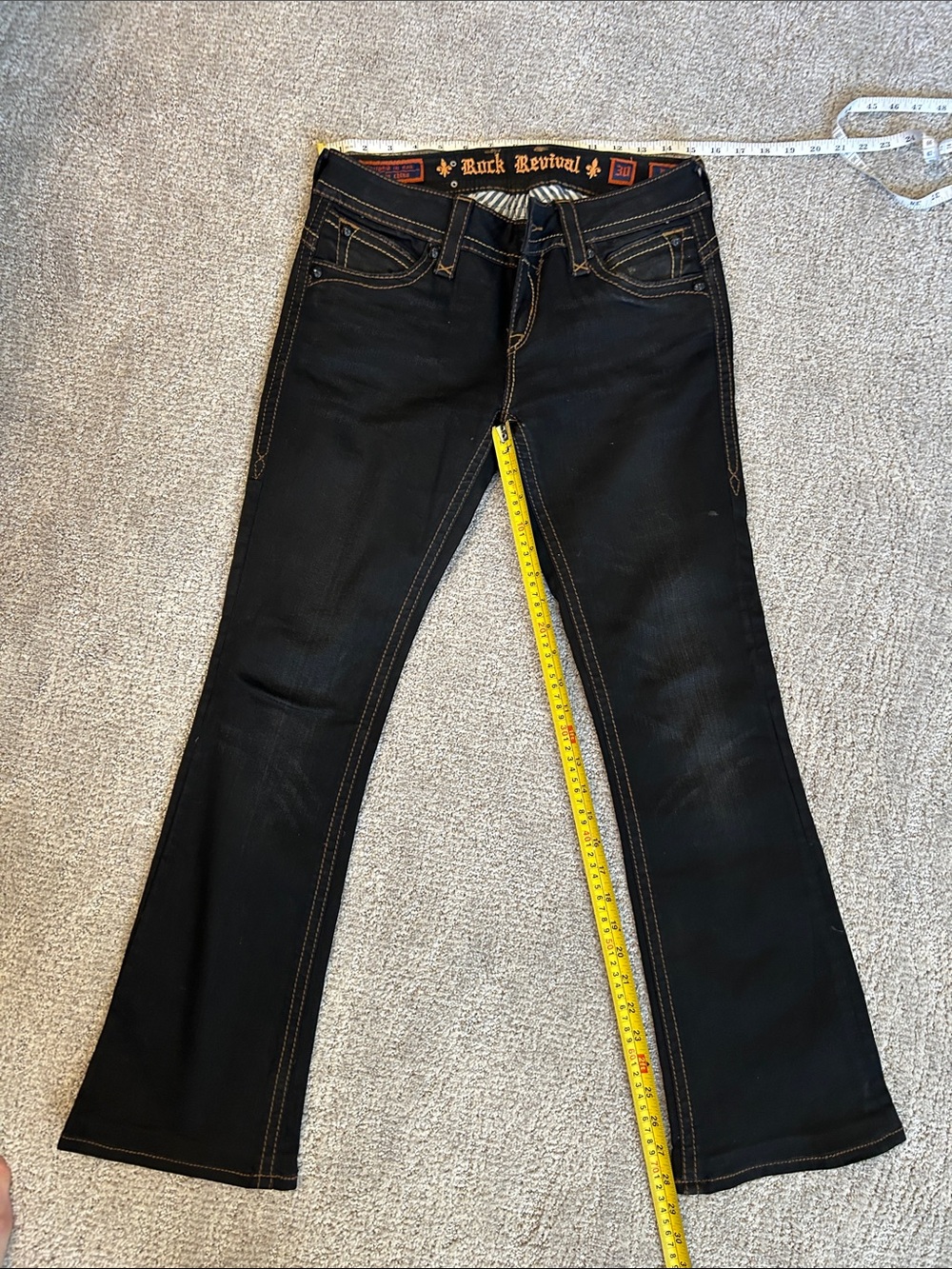 Rock Revival Black Jeans with Contrast Stitching